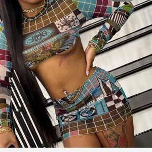 Jean Paul Gaultier Multicolor Checkered Top